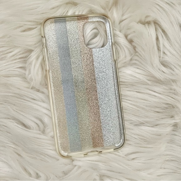 Coach Protective Case for iPhone 11 Glitter Americana Neutral Silver Glitter - Picture 3 of 5
